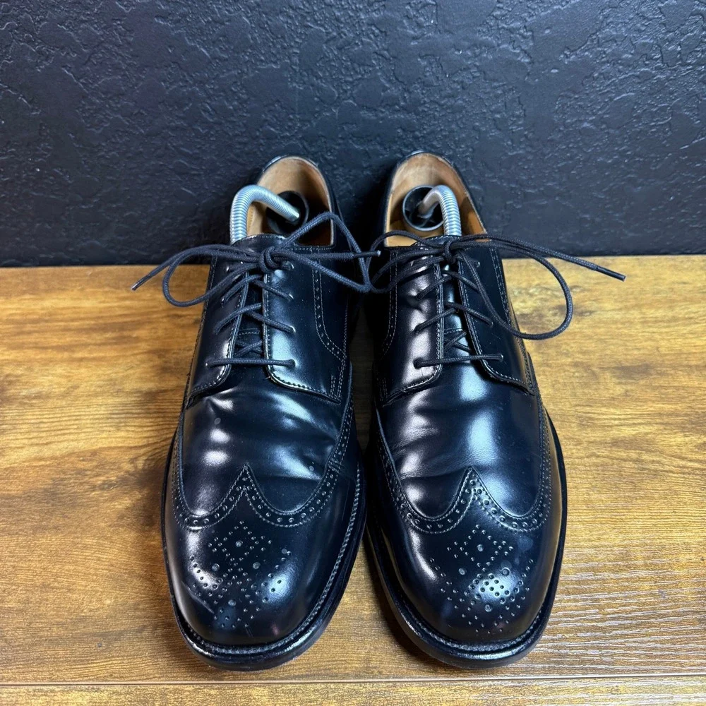 Bostonian First‎ Flex 25080 Black Leather Wingtip Oxford Mens 9.5M